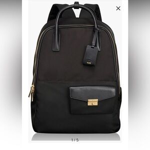 Tumi Larkin Portola Convertible Backpack Ballistic Nylon , Black/Gold, 16" x 13"